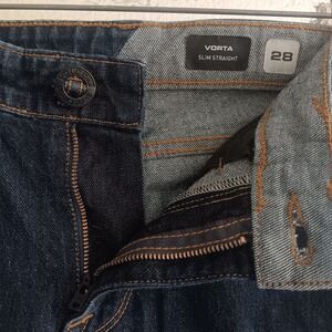 Volcom Vorta Slim Straight Jeans Mens 28 *30 Dark Wash Indigo Excellent Stretch